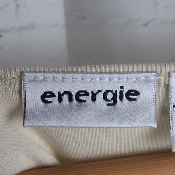 ENERGIE TAN V NECK CAP SLEEVE COTTON T SHIRT SIZE XL NWT - Picture 2 of 9